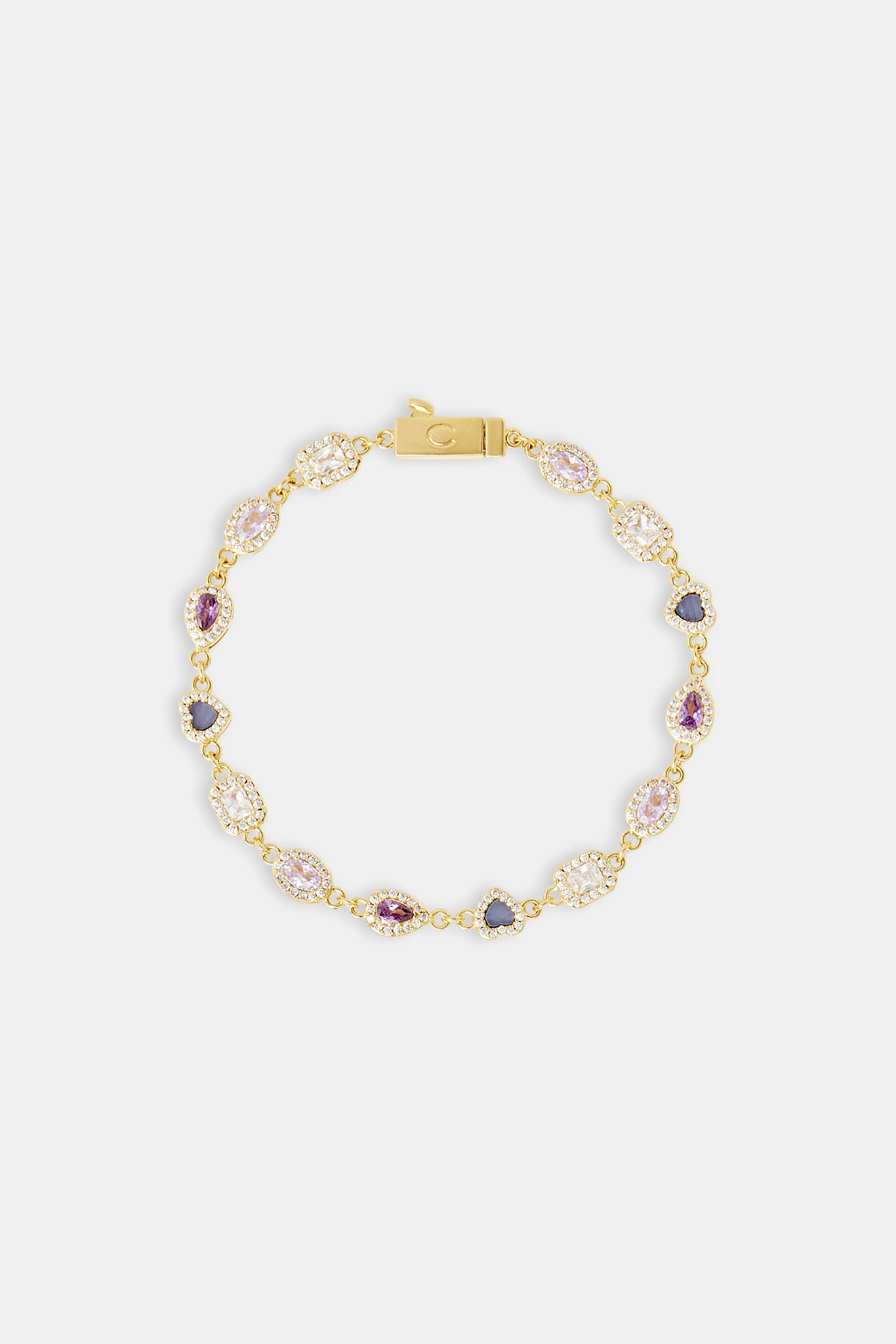 Purple Agate Iced Gemstone Bracelet - 6mm